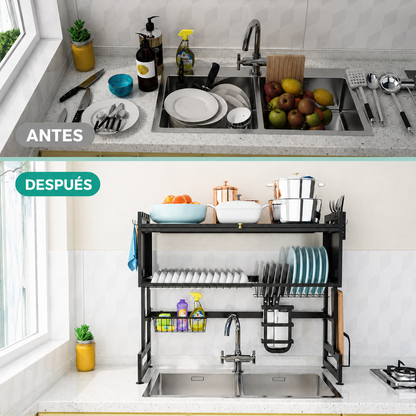 Escurridor Doble Nivel Con Puertas™ + 5 Paños Mágicos de Regalo [ÚLTIMAS UNIDADES]