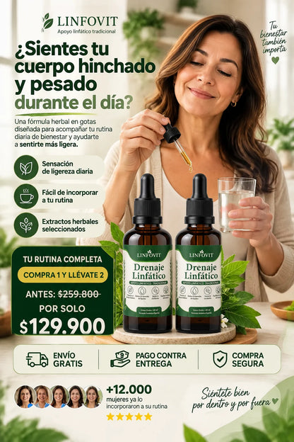 Compra 1 y Llévate 2 - Gotas de Drenaje Linfático LINFOVIT™ 60 ml
