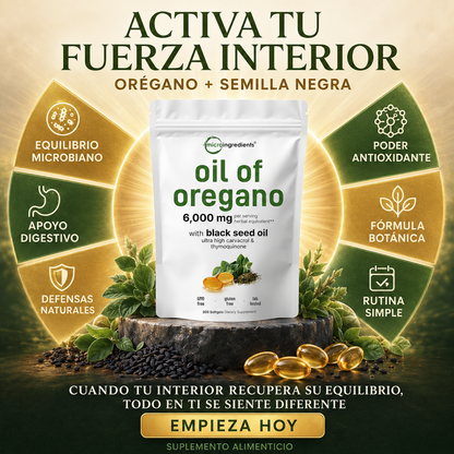 OregaFort activa tu fuerza interior: orégano + semilla negra