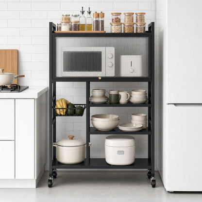 Mueble organizador de cocina OrganiChef PRO lleno de loza y electrodomésticos